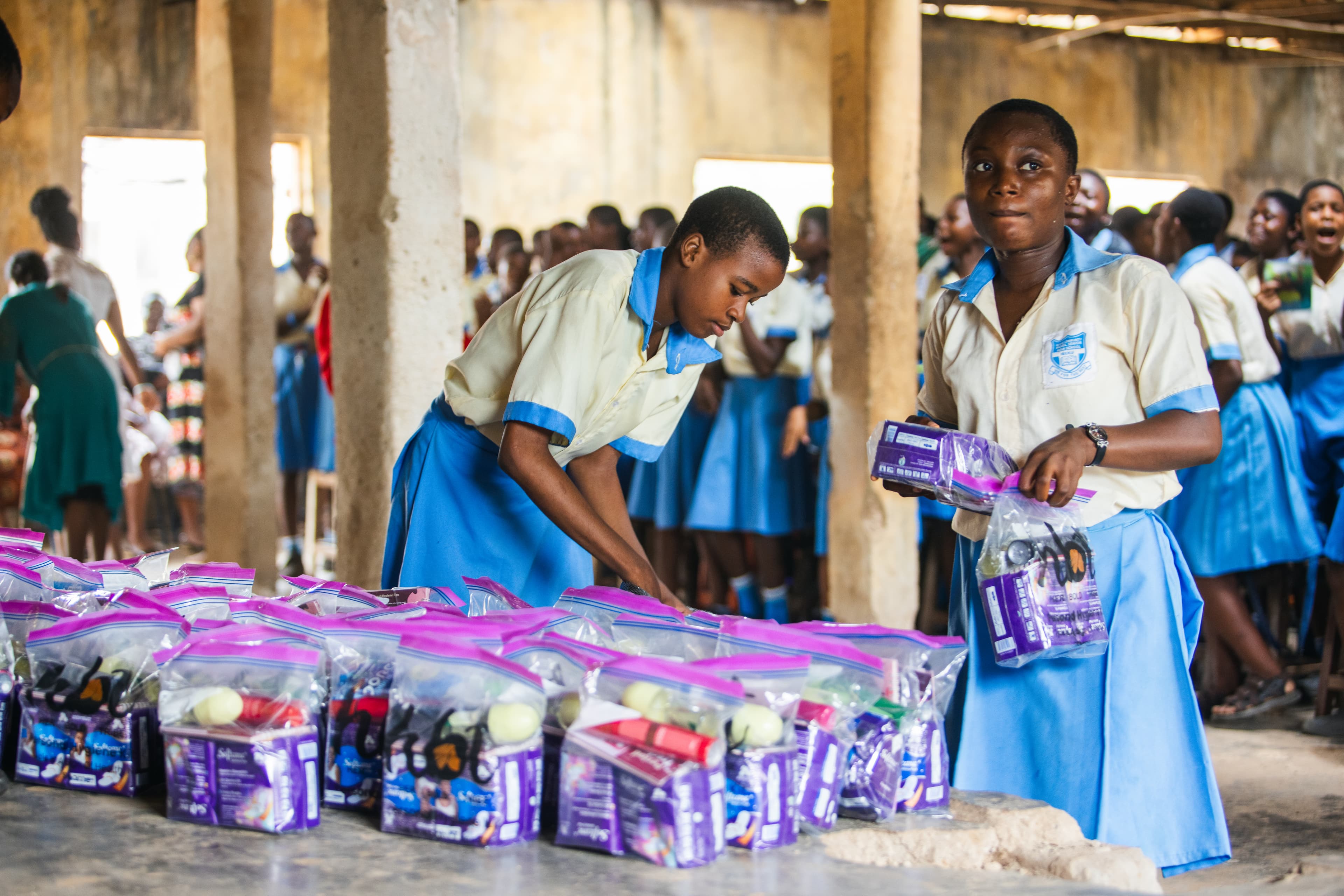 Hygiene kit contents and distribution at Ishieke High School