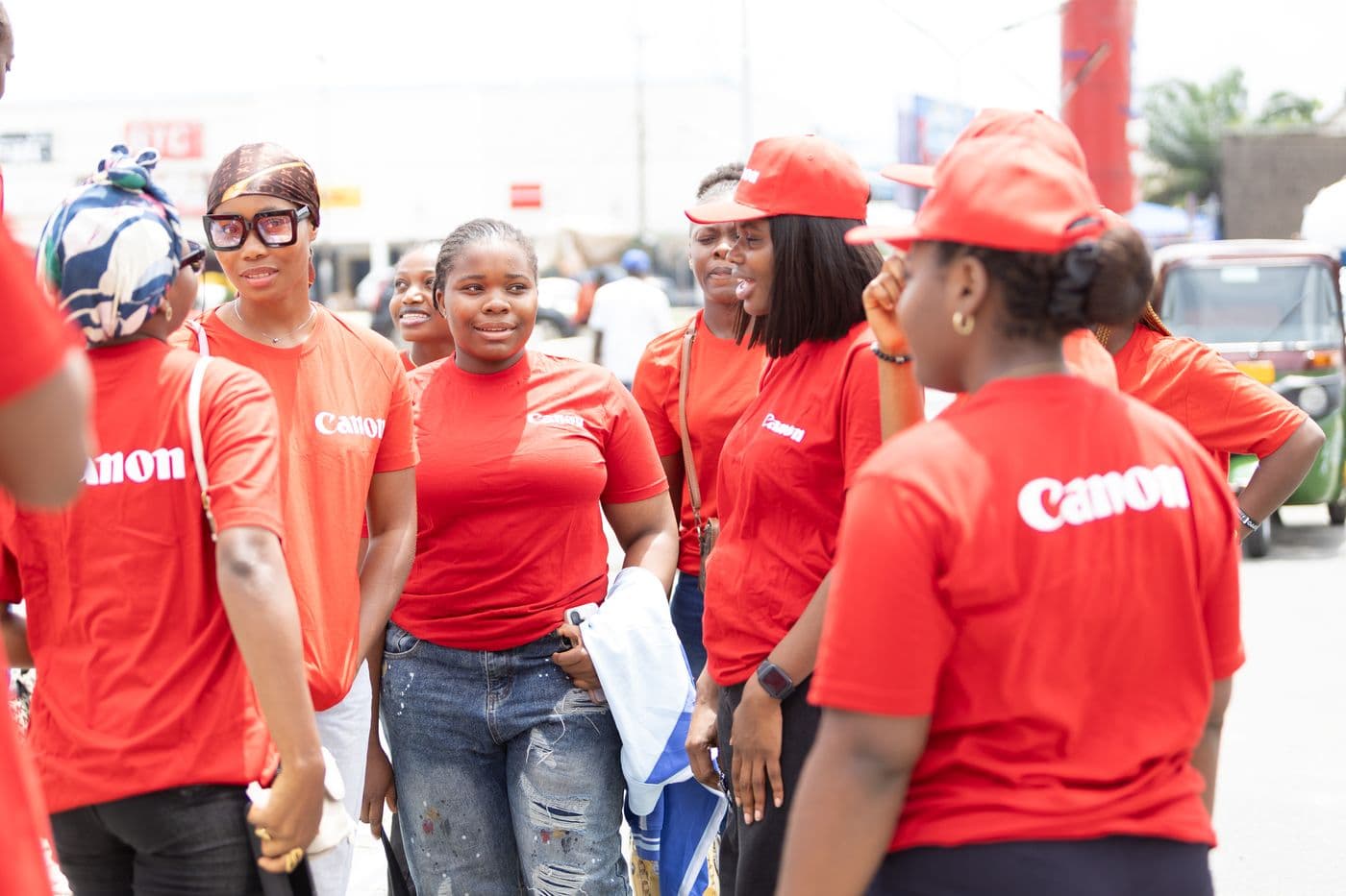 HerLens Cohort 1 participants during an outdoor field session in Abia State